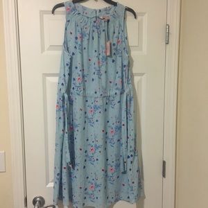 New XXL Juicy Couture Blue Floral Midi Dress